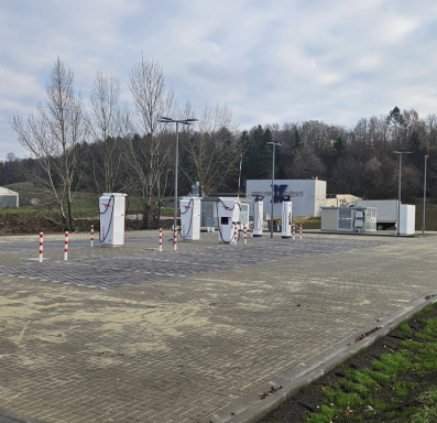 Trafostation für Ladeparks entlang A1